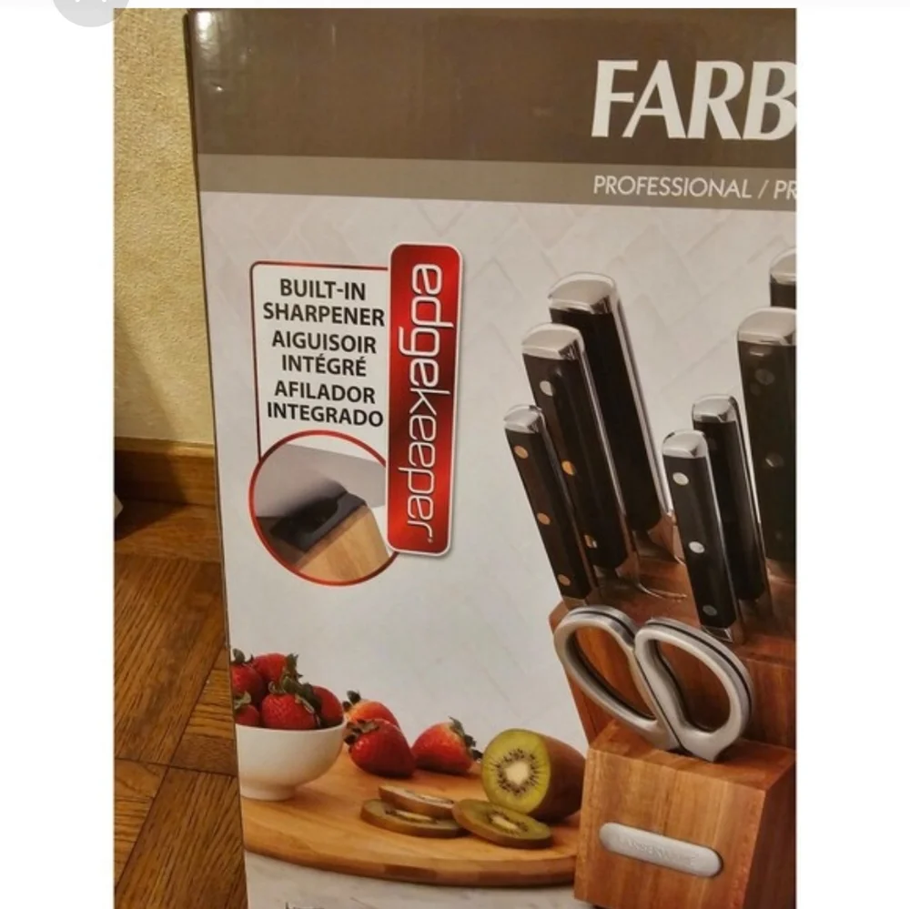 Farberware 10 piece knife set built in sharpener